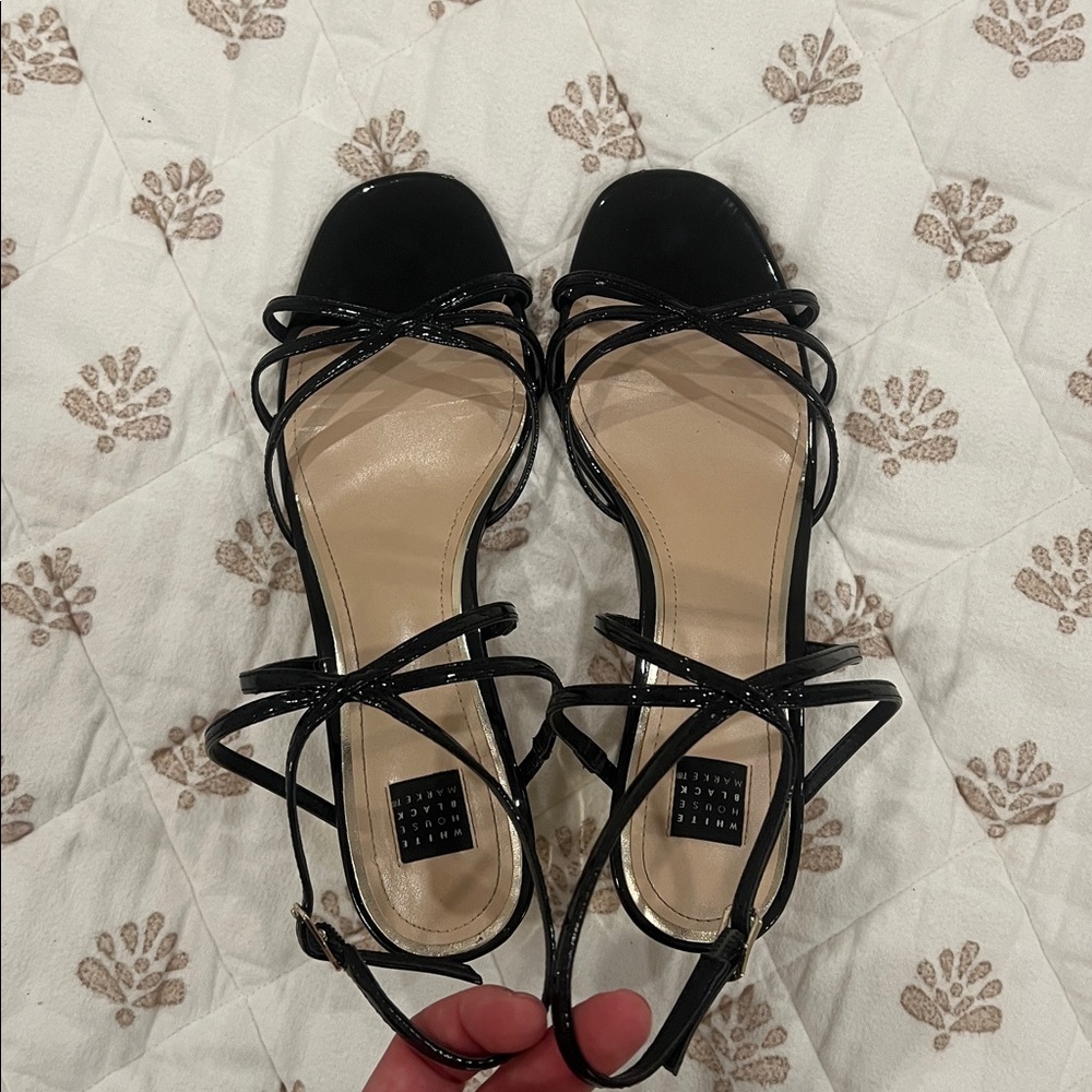 White House Black Market Elegant Black Strappy Women's Sandals - Picture 8 of 8
